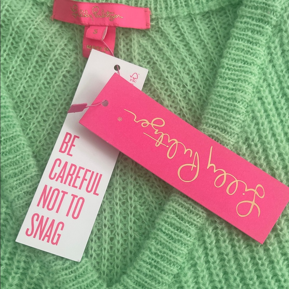 Lilly Pulitzer Light Green V-Neck Sweater - Picture 4 of 6